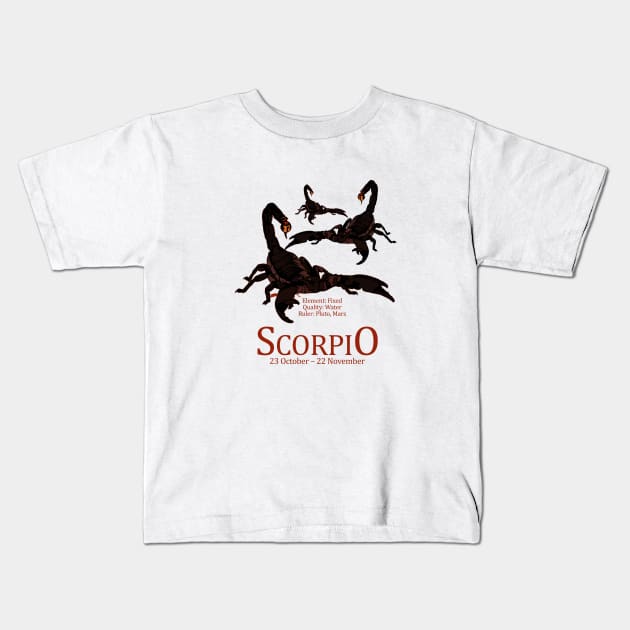 Scorpio Kids T-Shirt by adamzworld